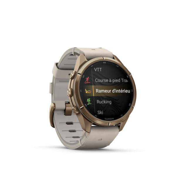 Montre Garmin Fenix 9 Pro inReach 43 mm Titane doré Cuir