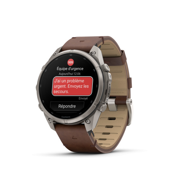Montre Garmin Fenix 9 Pro inReach 47 mm Titanium Cuir