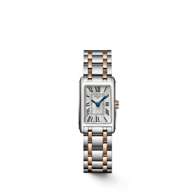 Montre Longines DolceVita Cadran Argenté Flinqué Acier Or Rose 17,70 X 27 mm
