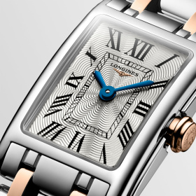 Montre Longines DolceVita Cadran Argenté Flinqué Acier Or Rose 17,70 X 27 mm
