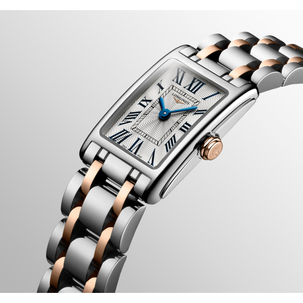 Montre Longines DolceVita Cadran Argenté Flinqué Acier Or Rose 17,70 X 27 mm