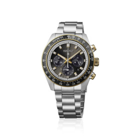 Montre Seiko Prospex Speedtimer HBJ002P1 41,4 mm Chronographe Solaire Cadran Anthracite Accents Dorés