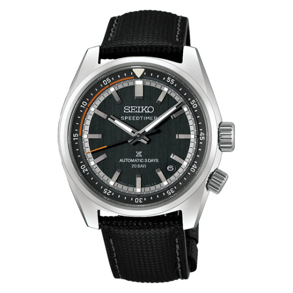Montre Seiko Prospex Speedtimer HBC004J1 39,5 mm Automatique Cadran Gris Bracelet Cuir Noir