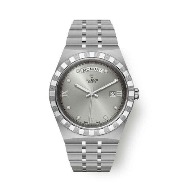 Montre Occasion Tudor Royal 41mm Cadran Argenté Serti de Diamants