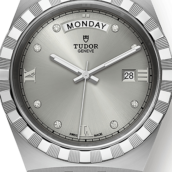 Montre Occasion Tudor Royal 41mm Cadran Argenté Serti de Diamants