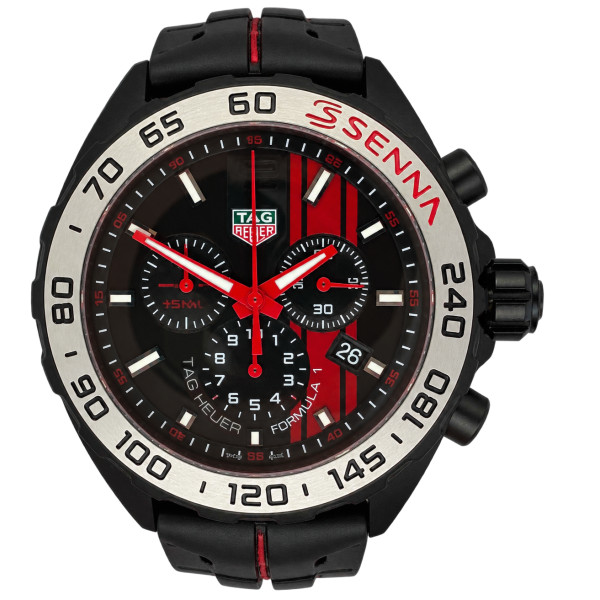 Montre Occasion Tag Heuer Formula 1 Senna 43mm Chronographe Cadran Noir