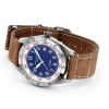 Montre Gallet Flying Officer Automatic 40 mm Cadran Bleu Bracelet Cuir Beige