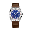 Montre Gallet Flying Officer Automatic 40 mm Cadran Bleu Bracelet Cuir Brun