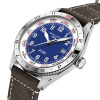 Montre Gallet Flying Officer Automatic 40 mm Cadran Bleu Bracelet Cuir Gris