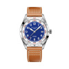 Montre Gallet Flying Officer Automatic 40 mm Cadran Bleu Bracelet Cuir Orange