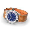 Montre Gallet Flying Officer Automatic 40 mm Cadran Bleu Bracelet Cuir Orange