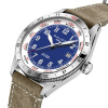 Montre Gallet Flying Officer Automatic 40 mm Cadran Bleu Bracelet Cuir Vert