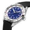 Montre Gallet Flying Officer Automatic 40 mm Cadran Bleu Bracelet Caoutchouc Noir