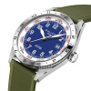Montre Gallet Flying Officer Automatic 40 mm Cadran Bleu Bracelet Caoutchouc Vert