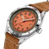 Montre Gallet Flying Officer Automatic 40 mm Cadran Orange Bracelet Cuir Beige