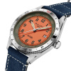 Montre Gallet Flying Officer Automatic 40 mm Cadran Orange Bracelet Cuir Bleu
