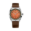 Montre Gallet Flying Officer Automatic 40 mm Cadran Orange Bracelet Cuir Brun
