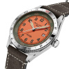 Montre Gallet Flying Officer Automatic 40 mm Cadran Orange Bracelet Cuir Gris