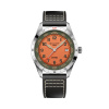 Montre Gallet Flying Officer Automatic 40 mm Cadran Orange Bracelet Cuir Noir