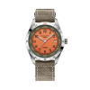 Montre Gallet Flying Officer Automatic 40 mm Cadran Orange Bracelet Cuir Vert