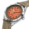 Montre Gallet Flying Officer Automatic 40 mm Cadran Orange Bracelet Cuir Vert