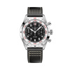 Montre Gallet Flying Officer Chronograph 40 mm Cadran Noir Bracelet Cuir Noir