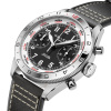 Montre Gallet Flying Officer Chronograph 40 mm Cadran Noir Bracelet Cuir Noir