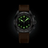 Montre Gallet Flying Officer Chronograph 40 mm Cadran Noir Bracelet Cuir Orange