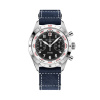 Montre Gallet Flying Officer Chronograph 40 mm Cadran Noir Bracelet Cuir Bleu