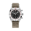 Montre Gallet Flying Officer Chronograph 40 mm Cadran Noir Bracelet Cuir Vert