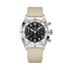 Montre Gallet Flying Officer Chronograph 40 mm Cadran Noir Bracelet Tissu Beige