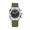 Montre Gallet Flying Officer Chronograph 40 mm Cadran Noir Bracelet Tissu Vert