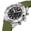 Montre Gallet Flying Officer Chronograph 40 mm Cadran Noir Bracelet Tissu Vert