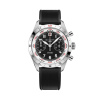 Montre Gallet Flying Officer Chronograph 40 mm Cadran Noir Bracelet Caoutchouc Noir