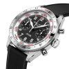 Montre Gallet Flying Officer Chronograph 40 mm Cadran Noir Bracelet Caoutchouc Noir