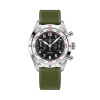 Montre Gallet Flying Officer Chronograph 40 mm Cadran Noir Bracelet Caoutchouc Vert