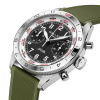 Montre Gallet Flying Officer Chronograph 40 mm Cadran Noir Bracelet Caoutchouc Vert