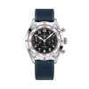 Montre Gallet Flying Officer Chronograph 40 mm Cadran Noir Bracelet Caoutchouc Bleu