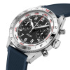 Montre Gallet Flying Officer Chronograph 40 mm Cadran Noir Bracelet Caoutchouc Bleu