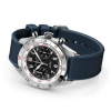 Montre Gallet Flying Officer Chronograph 40 mm Cadran Noir Bracelet Caoutchouc Bleu