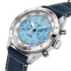 Montre Gallet Flying Officer Chronograph 40 mm Cadran Bleu Ciel Bracelet Cuir Bleu