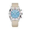 Montre Gallet Flying Officer Chronograph 40 mm Cadran Bleu Ciel Bracelet Tissu Beige
