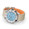 Montre Gallet Flying Officer Chronograph 40 mm Cadran Bleu Ciel Bracelet Tissu Beige