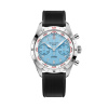 Montre Gallet Flying Officer Chronograph 40 mm Cadran Bleu Ciel Bracelet Caoutchouc Noir