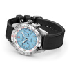 Montre Gallet Flying Officer Chronograph 40 mm Cadran Bleu Ciel Bracelet Caoutchouc Noir