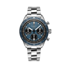 Montre Gallet Multichron Pilot 42 mm Cadran Bleu Bracelet Acier