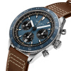 Montre Gallet Multichron Pilot 42 mm Cadran Bleu Bracelet Cuir Brun