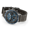Montre Gallet Multichron Pilot 42 mm Cadran Bleu Bracelet Cuir Gris