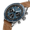 Montre Gallet Multichron Pilot 42 mm Cadran Bleu Bracelet Cuir Beige