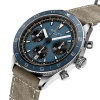 Montre Gallet Multichron Pilot 42 mm Cadran Bleu Bracelet Cuir Vert